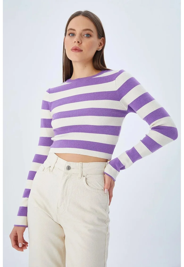Pulover tricotat  dungi, mov deschis, tricot,