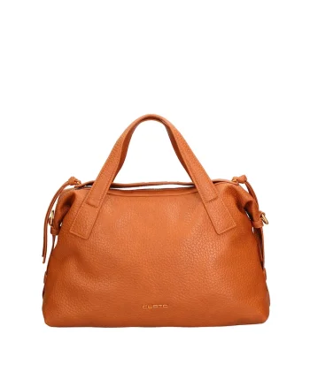 Geanta shopper de piele ecologica, Caramel