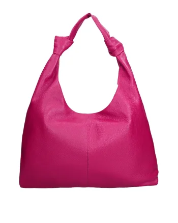 Geanta hobo de piele Iduna Lux, Fucsia