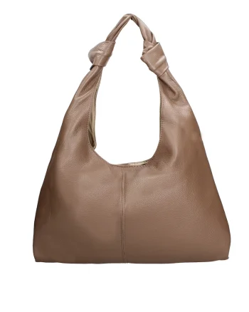 Geanta hobo de piele Iduna Lux, Maro taupe