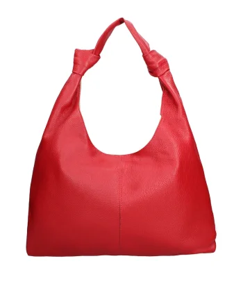 Geanta hobo de piele Iduna Lux, Rosu