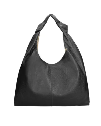 Geanta hobo de piele Iduna Lux, Negru