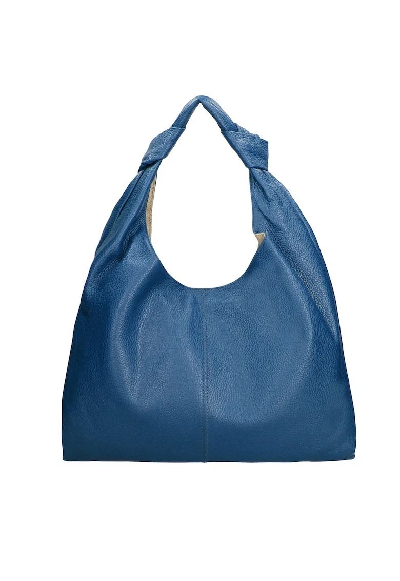 Geanta hobo de piele Iduna Lux, Albastru pastel