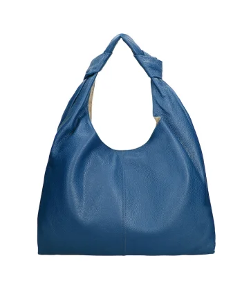 Geanta hobo de piele Iduna Lux, Albastru pastel