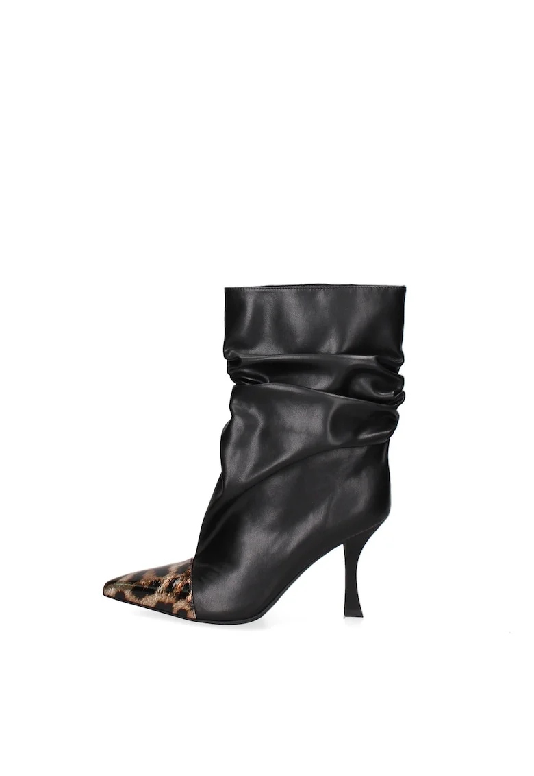 Botine de piele Silvana Chic, Negru