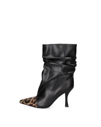 Botine de piele Silvana Chic, Negru