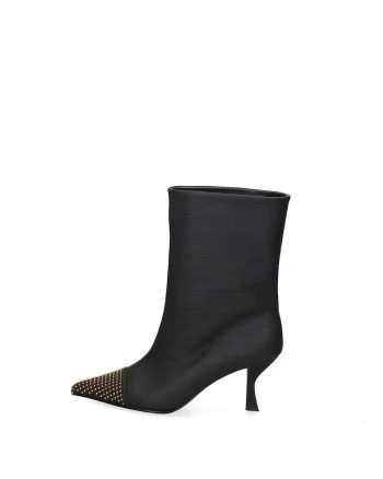 Botine din piele Aurelia, Negru