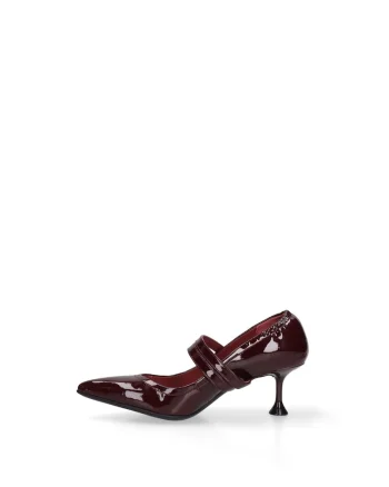 Pantofi Mary Jane din piele Emberly Plus, Visiniu