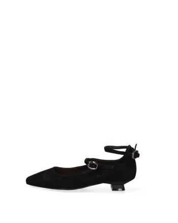 Pantofi din piele cu varf ascutit si toc kitten, Negru stins/Argintiu