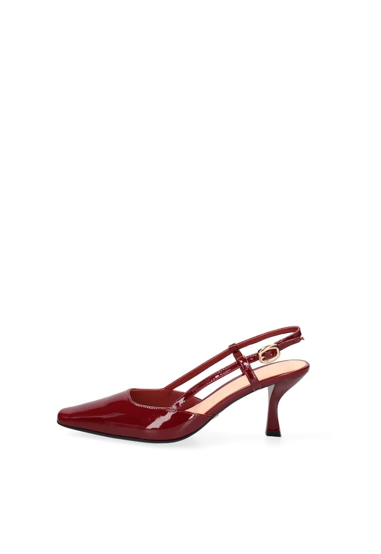 Pantofi slingback din piele Valenza Chic, Rosu inchis