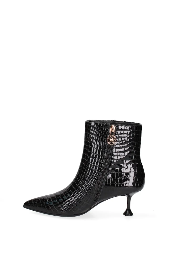 Botine din piele Arcana Nova, Auriu/Negru