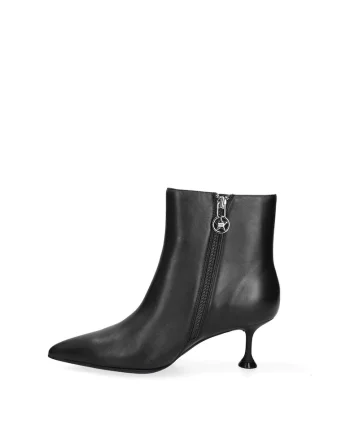 Botine din piele Arcana Nova, Negru/Argintiu