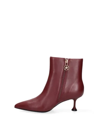Botine din piele Arcana Nova, Rosu inchis