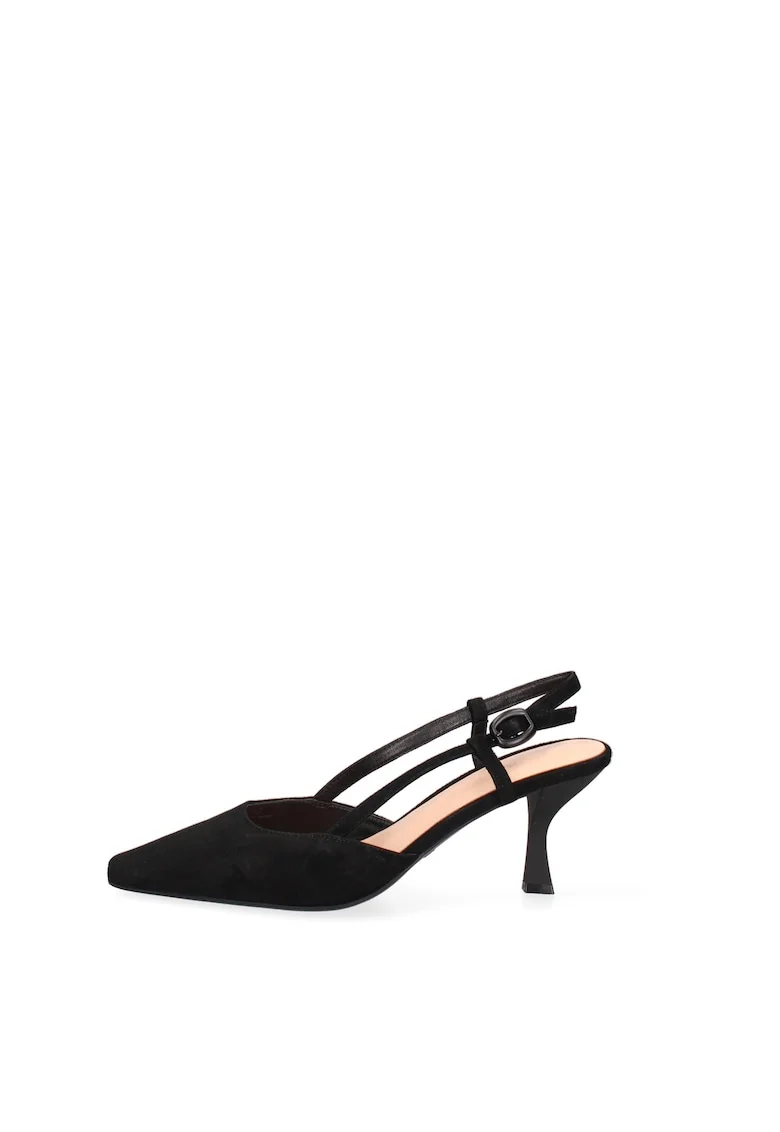 Pantofi slingback din piele Valenza Chic, Negru