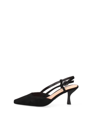 Pantofi slingback din piele Valenza Chic, Negru