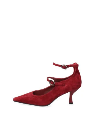 Pantofi din piele cu catarama Calliope Lux, Rosu