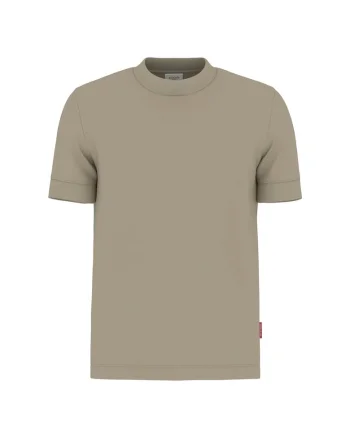 Tricou uni cu decolteu la baza gatului, Bej