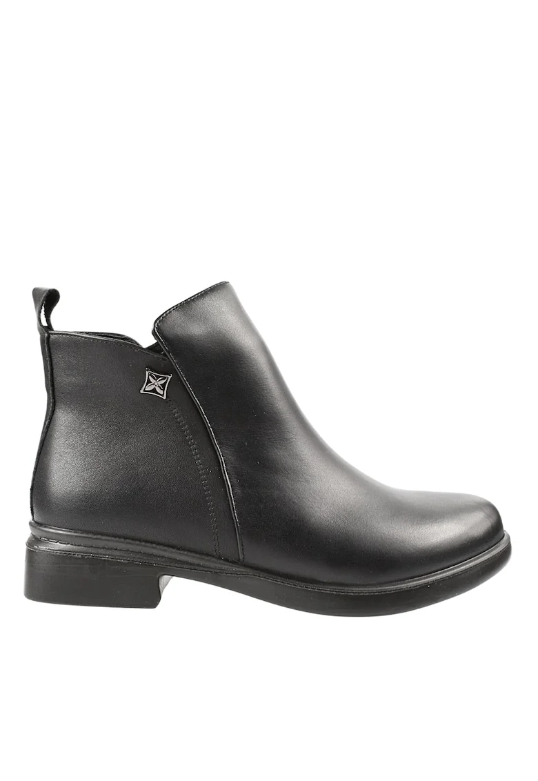 Ghete elegante, dama,  9630 negru, piele naturala, Negru