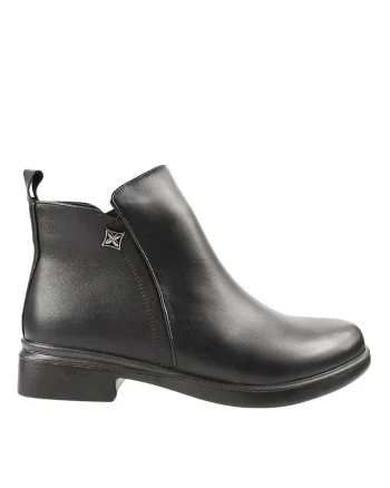 Ghete elegante, dama,  9630 negru, piele naturala, Negru