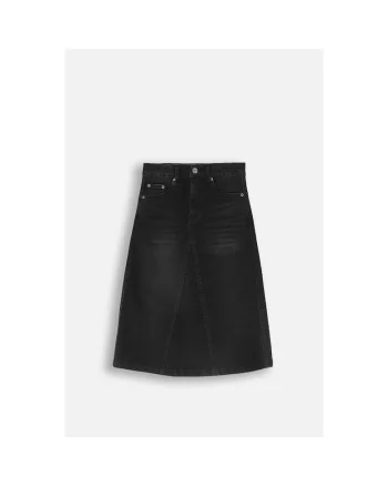 Fusta  denim, bumbac, Negru