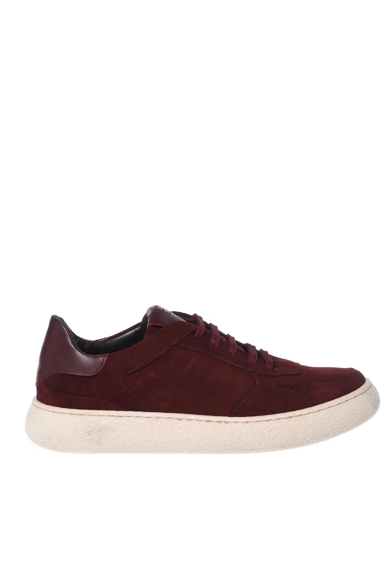 Pantofi sport de piele intoarsa, Visiniu
