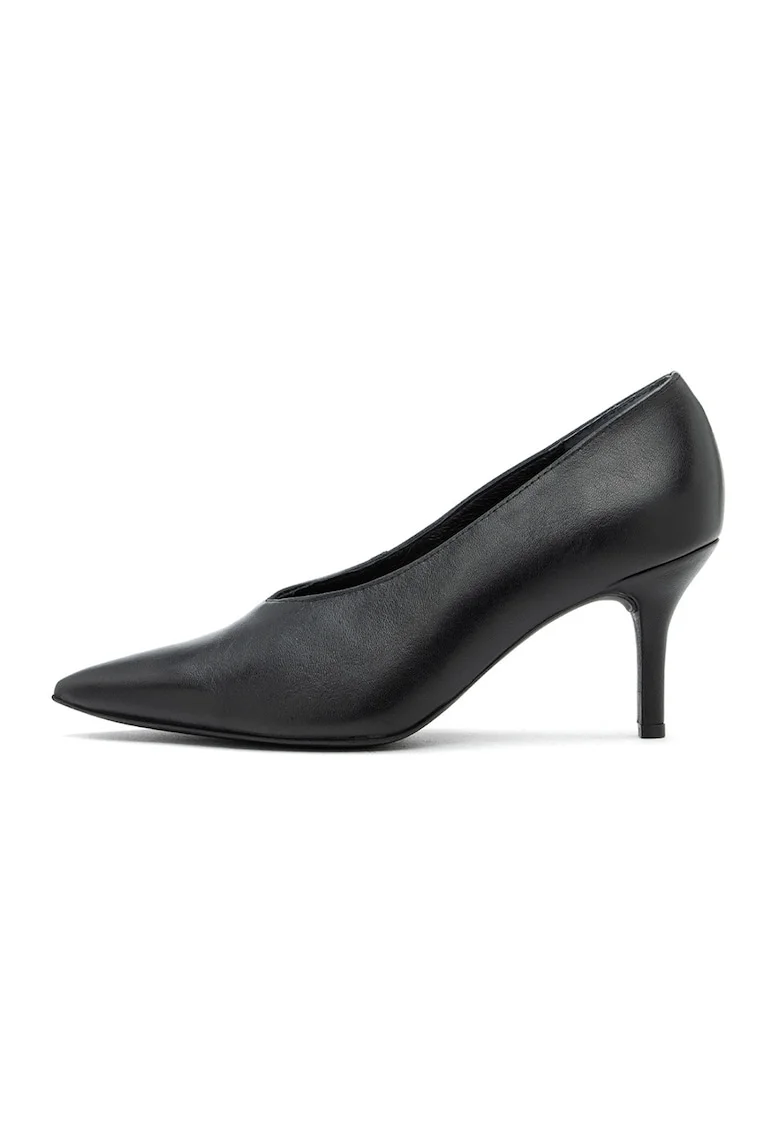 Pantofi de piele cu varf ascutit Irena, Negru