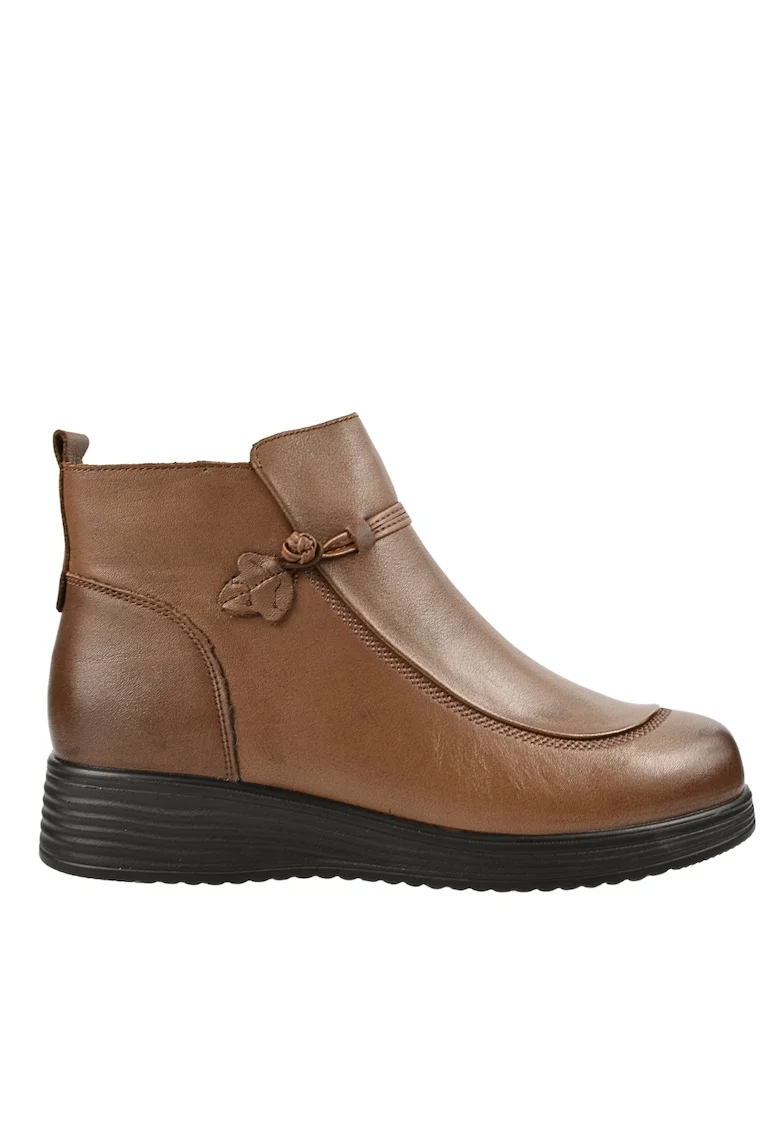 Ghete casual, dama,  8862 maro, piele naturala, Maro