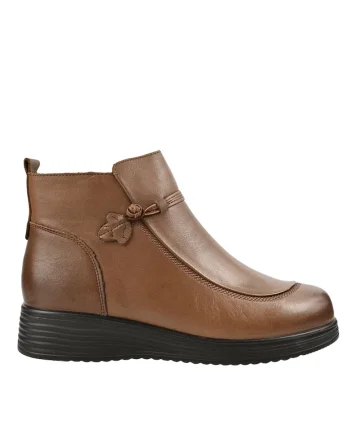 Ghete casual, dama,  8862 maro, piele naturala, Maro