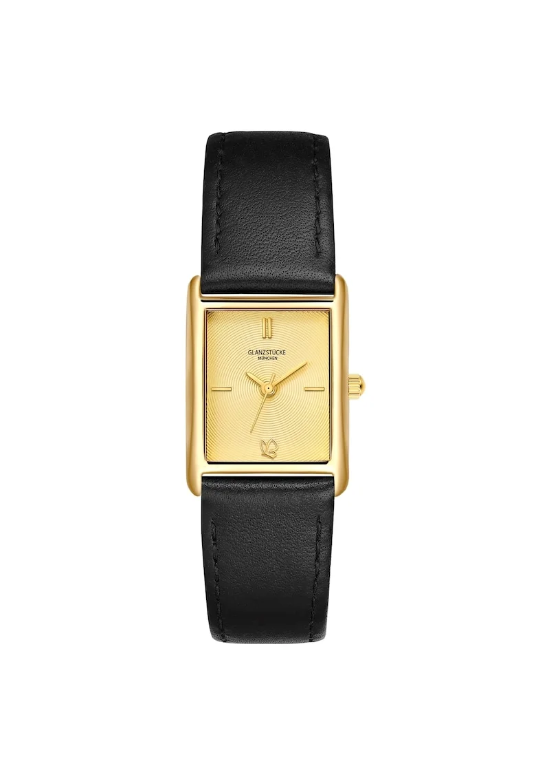 Ceas quartz cu o curea din piele, Negru