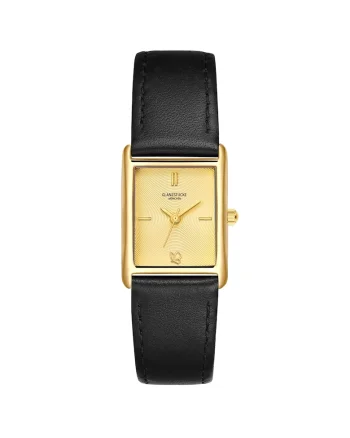 Ceas quartz cu o curea din piele, Negru