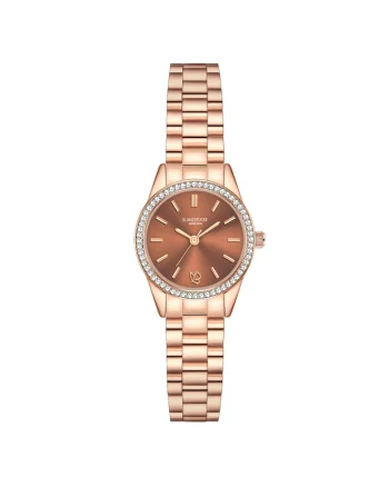 Ceas analog cu cristale, Auriu rose