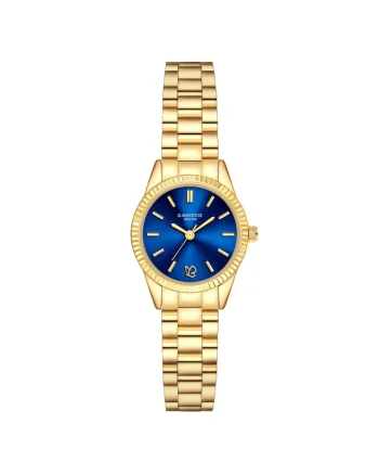 Ceas analog cu bratara de otel inoxidabil, Auriu