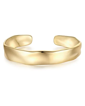 Bratara rigida placata cu aur de 14K, Auriu