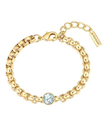 Bratara placata cu aur de 14K si zirconia, Auriu