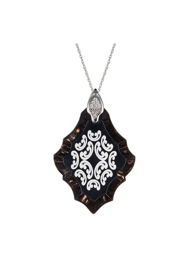 Colier de argint  Apricot, Magic Flower, Negru/Albastru