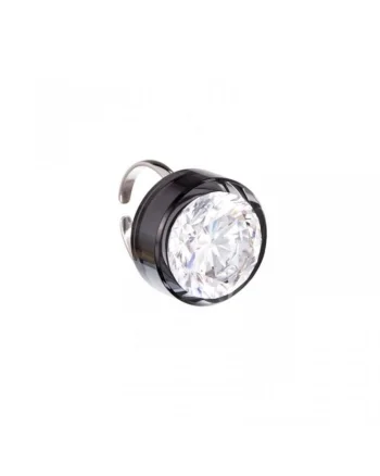 Inel de argint  Chrome, Brillian Star, Negru, Transparent