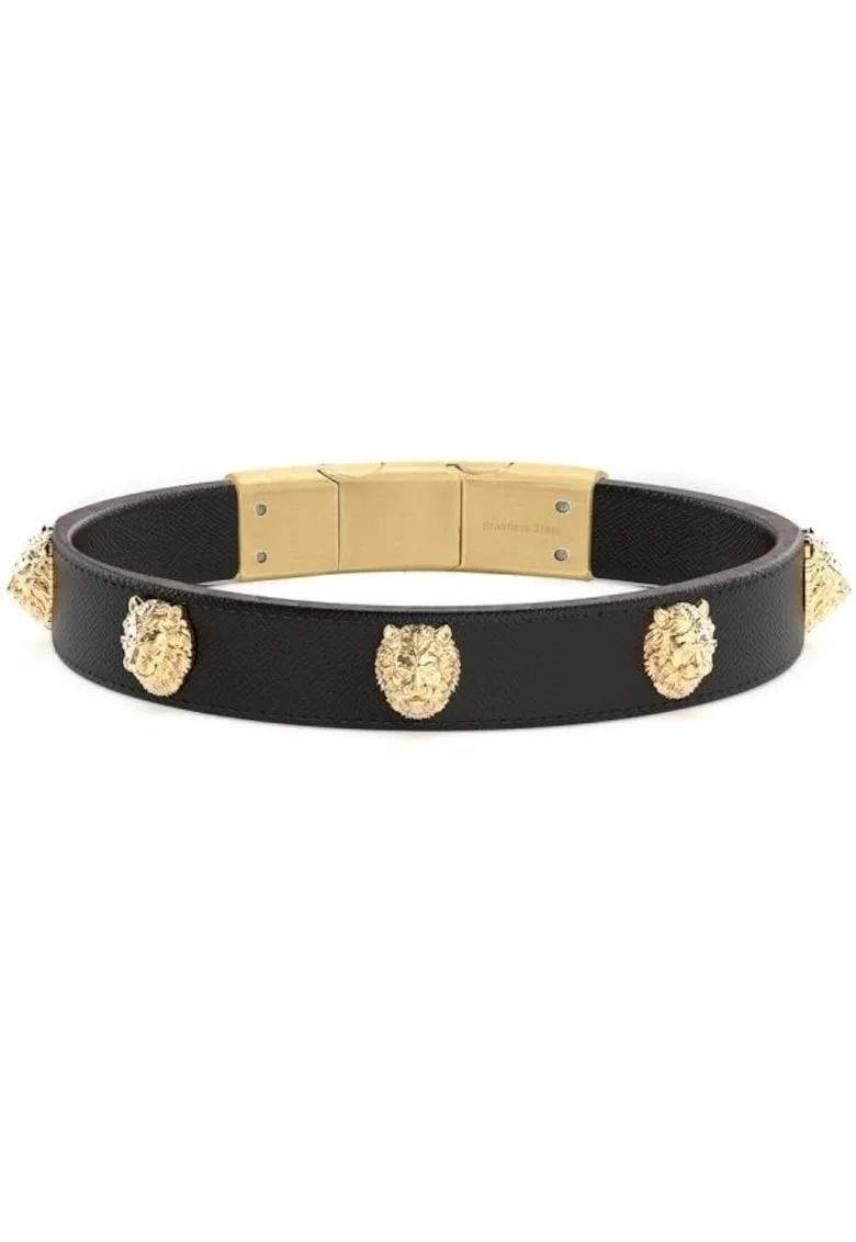 Bratara  Lion King piele JUMB01310JWYGT-U, Auriu, Maro