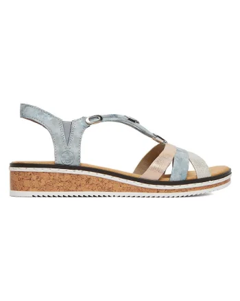 Sandale dama,  bej, piele ecologica, interior textil,