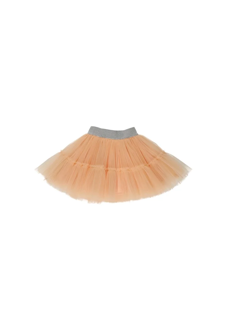 Fusta tutu din tull sclipitoare cu volan  - Party Mood, Somon, pentru fetite, Roz somon