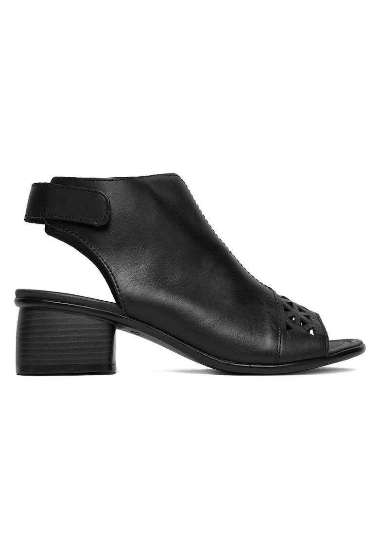 Sandale dama,  velcro, piele naturala, negru