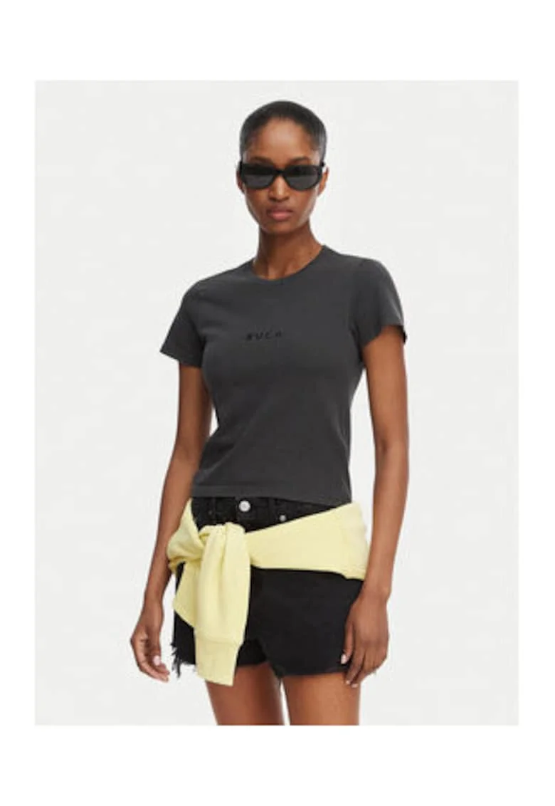 Tricou dama,  negru, bumbac, regular fit