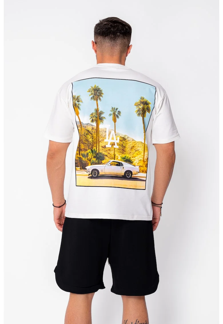 Tricou L.A imprimat White 22070, Alb optic
