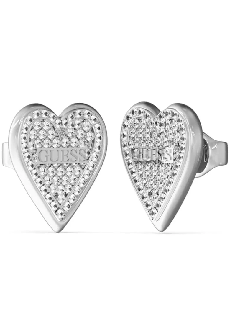 Cercei  Love Me Tender stud inima si cristale JUBE03251JWRHT-U, Argintiu