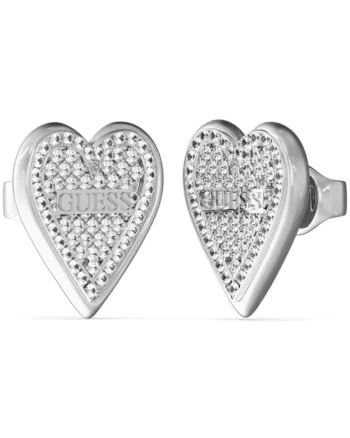 Cercei  Love Me Tender stud inima si cristale JUBE03251JWRHT-U, Argintiu