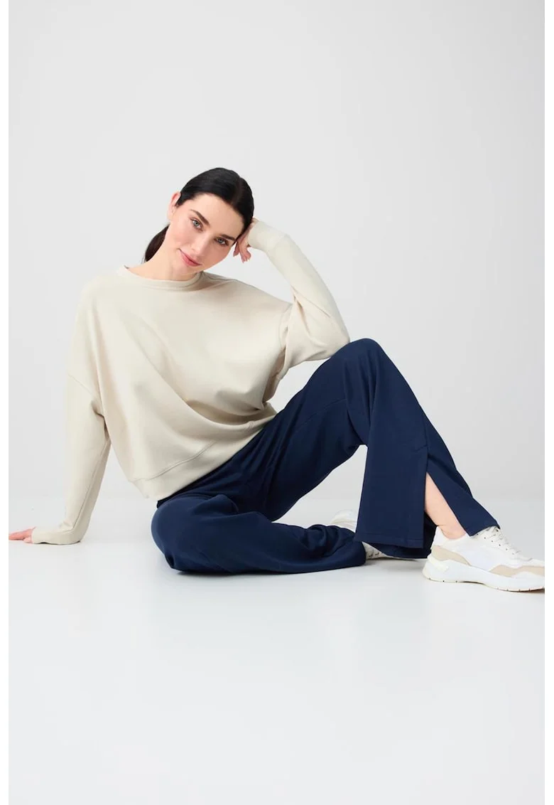 Pantaloni de trening din amestec de modal cu slituri la terminatie, Bleumarin