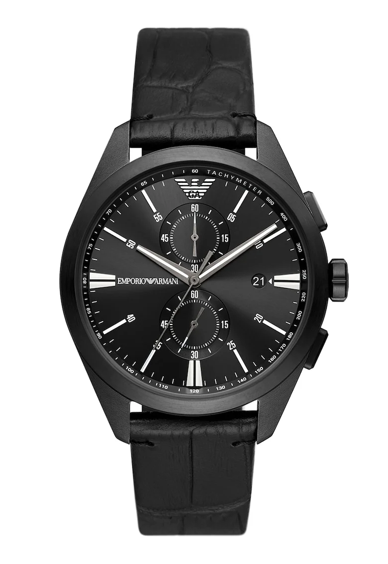 Ceas quartz cronograf, Negru