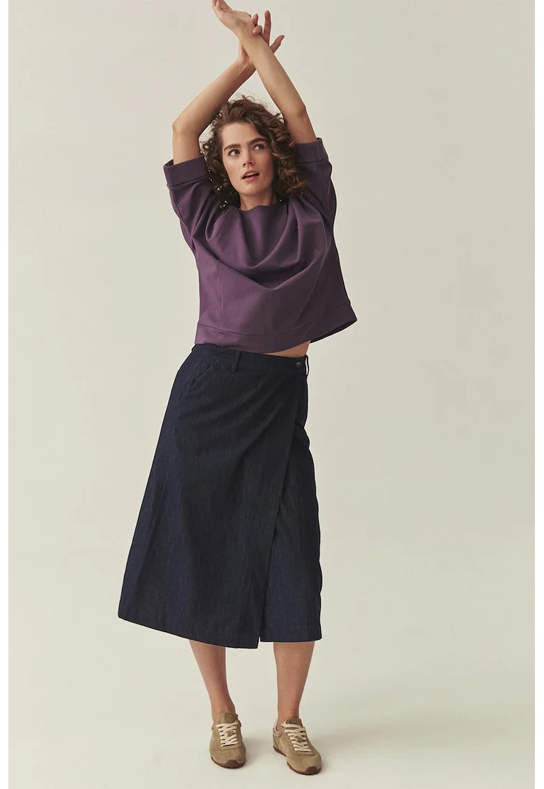 Bluza de trening cu maneci 3/4, Violet aubergine