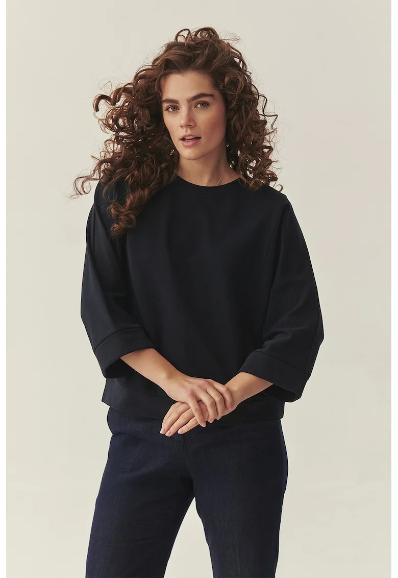 Bluza de trening cu maneci 3/4, Negru stins