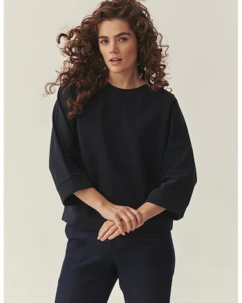 Bluza de trening cu maneci 3/4, Negru stins