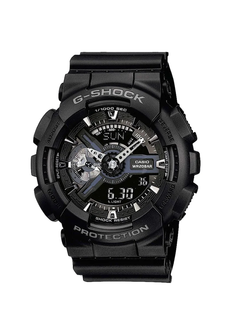 Ceas cronograf analog-digital, rezistent la socuri, Negru